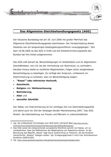 Das Allgemeine Gleichbehandlungsgesetz (AGG) - beim Institut für ...