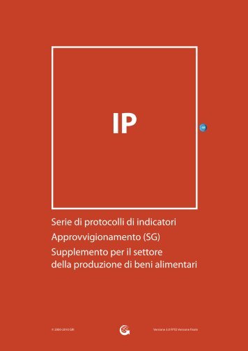 Serie di protocolli di indicatori Approvvigionamento - Global ...