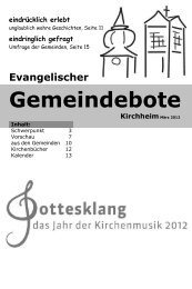 Gemeindebote Kirchheim März 2012 eindrücklich erlebt