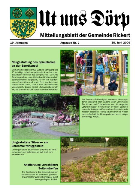 Mitteilungsblatt der Gemeinde Rickert