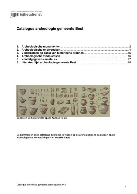 Catalogus archeologie gemeente Best