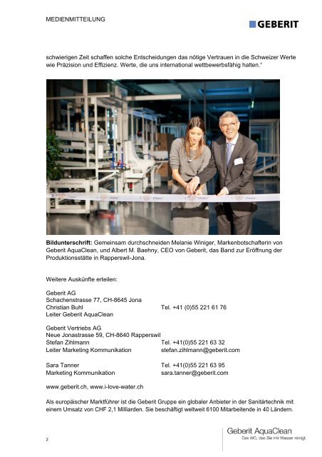 60 neue Arbeitsplätze für Geberit AquaClean: Rapperswil-Jona wird ...