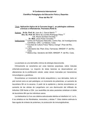 Aplicación tópica de la Curcuma Longa l. en patologías ... - GDeportes