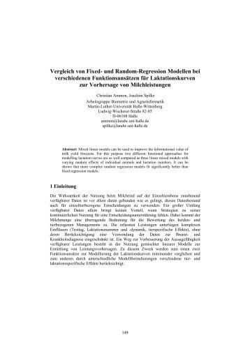 Vergleich von Fixed- und Random-Regression Modellen bei ...