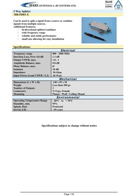 Broadband Access Antennas (WLL,WLAN,WiMAX,802.11) - Gigacomp