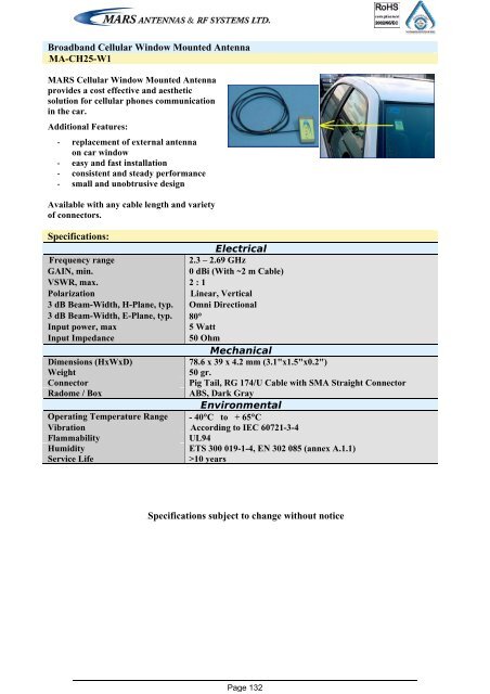 Broadband Access Antennas (WLL,WLAN,WiMAX,802.11) - Gigacomp