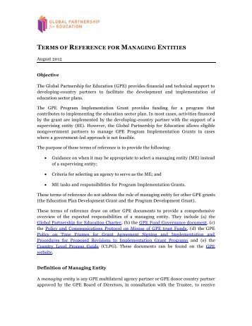 Term of Reference for EQR, approved in December 2008 - Global ...