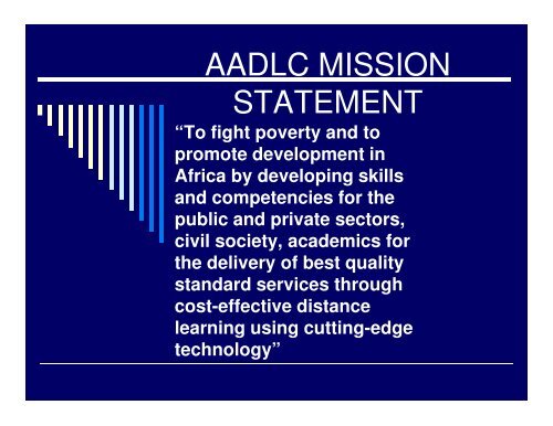 association of african distance learning centres aadlc