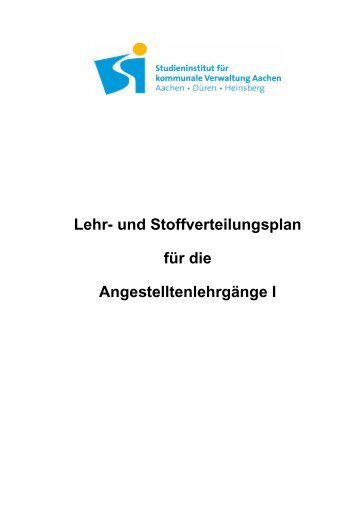 Lehr- und Stoffverteilungsplan für die ... - Studieninstitut Aachen