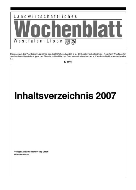 2007 - Landwirtschaftliches Wochenblatt Westfalen-Lippe