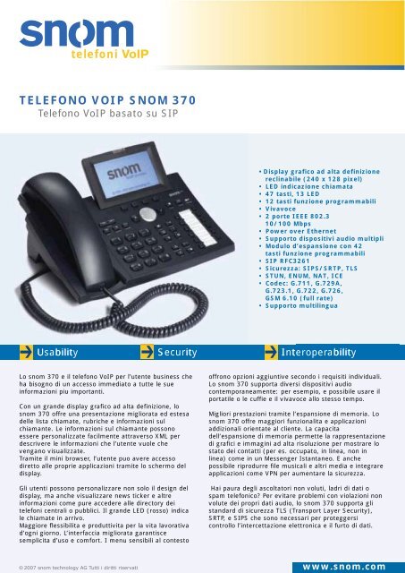 TELEFONO VOIP SNOM 370 telefoni - Voice@work