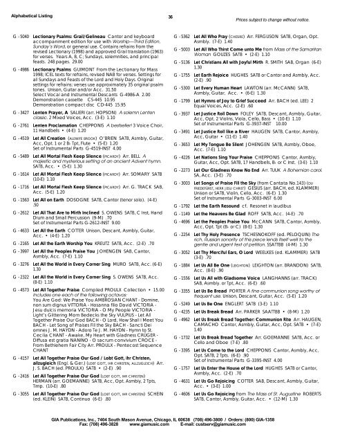 2002?2003 Listing Catalog - GIA Publications