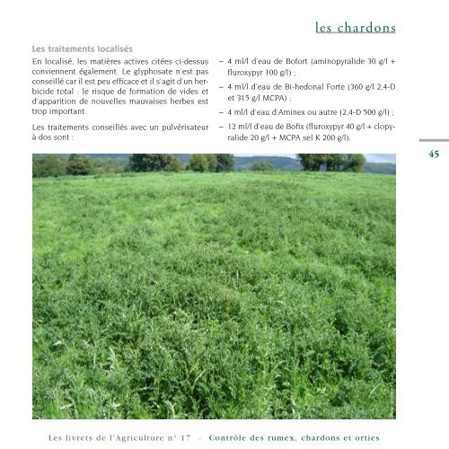 Le contrôle des populations indésirables de rumex, chardons et ...