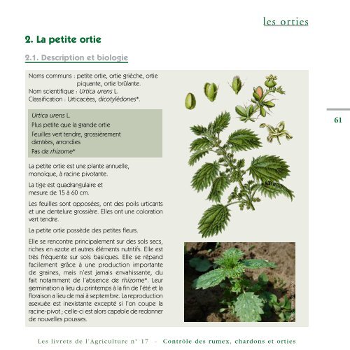 Le contrôle des populations indésirables de rumex, chardons et ...