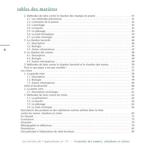 Le contrôle des populations indésirables de rumex, chardons et ...