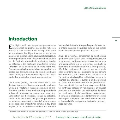 Le contrôle des populations indésirables de rumex, chardons et ...