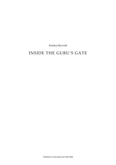 INSIDE THE GURU'S GATE - Anpere