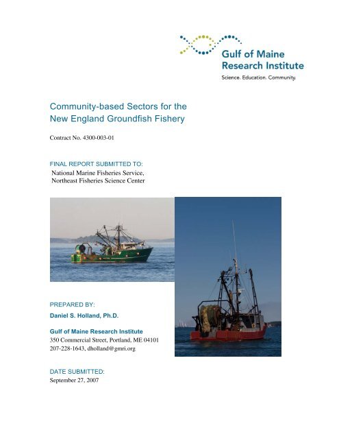 Community-based Sectors for the New England Groundfish Fishery