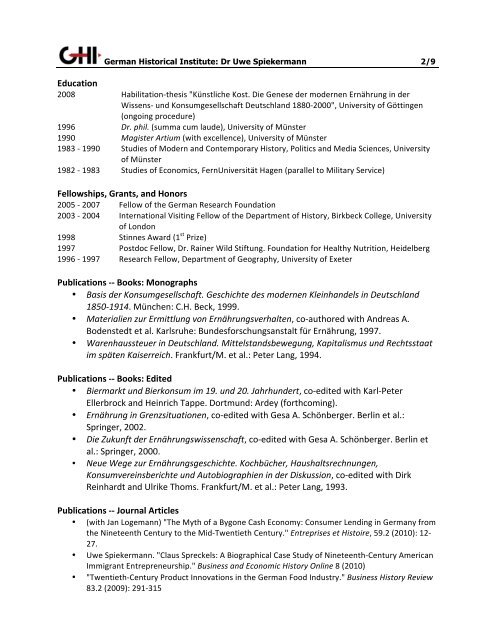 Full CV (pdf) - German Historical Institute Washington DC