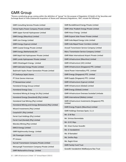 GMR Infrastructure Limited - BSE