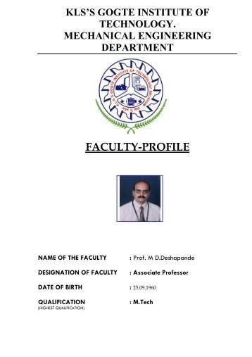 Prof.M.D.Deshpande - GIT.edu