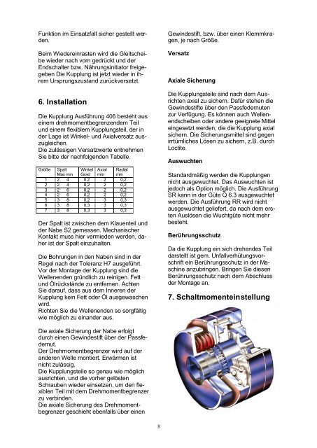 Betriebsanleitung Serie 400 Typ 406 - Autogard Kupplungen Gmbh