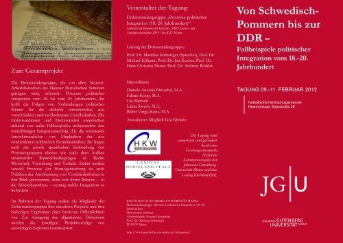 Flyer Tagung - Historisches Seminar - Johannes Gutenberg ...