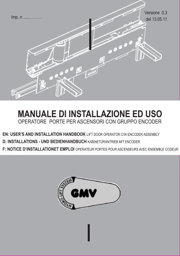 MANUALE DI INSTALLAZIONE ED USO - G.m.v.