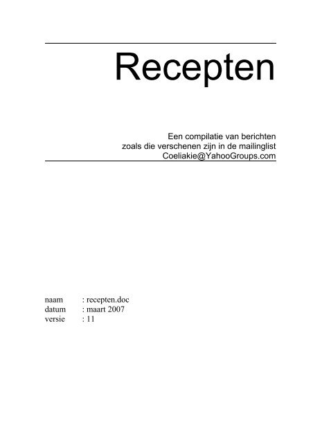 Een Compilatie Van Berichten Zoals Die Verschenen Zijn In De