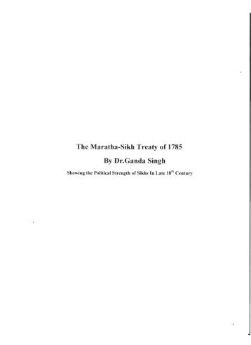 The Maratha-Sikh Treaty of 1785 By Dr.Ganda Singh - Global Sikh ...