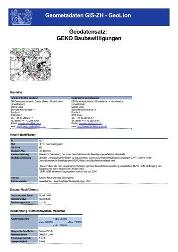 GEKO Baubewilligungen - GIS-ZH - Kanton Zürich