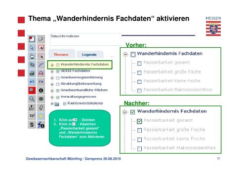 Die Datenbank Wanderhindernisse der hessischen ...