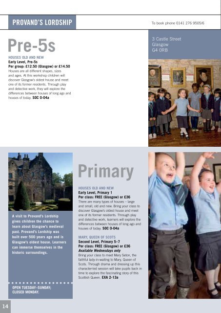 what's on for schools - Glasgow Life