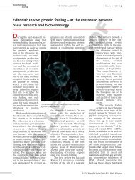 Editorial: In vivo protein folding – at the crossroad between basic ...