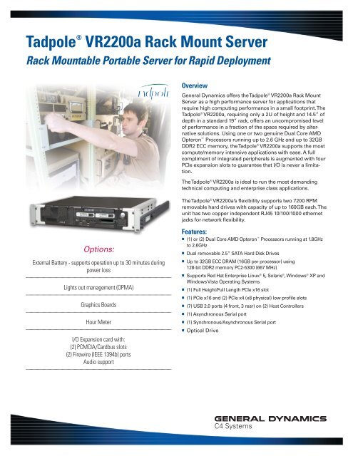 Tadpole® VR2200a Rack Mount Server - Itronix