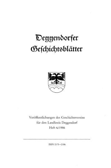 (0efd)id)tsblättet - Geschichtsverein für den Landkreis Deggendorf