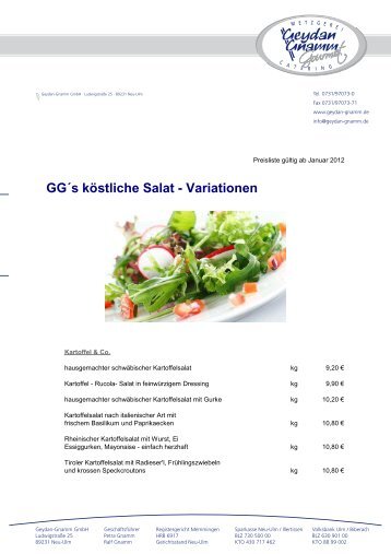 GG´s köstliche Salat - Variationen - Geydan-Gnamm