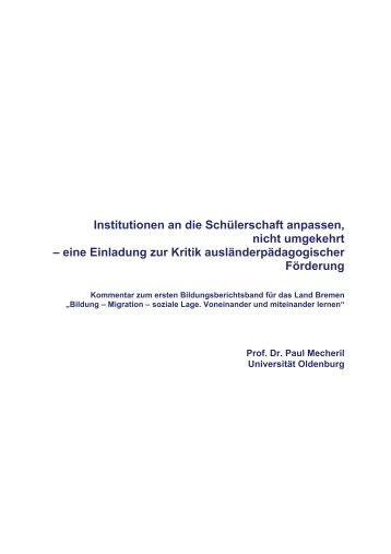 Kommentar Mecheril (pdf, 233 kb) - Die Senatorin für Bildung und ...