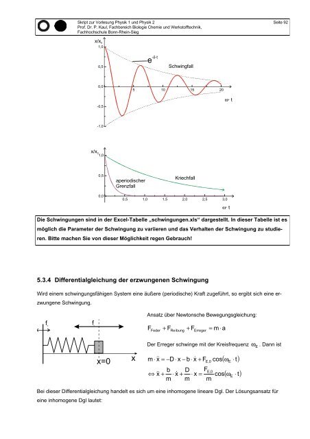 Skript zur Vorlesung Physik Teil 1 (Sommersemester) und Teil 2 ...