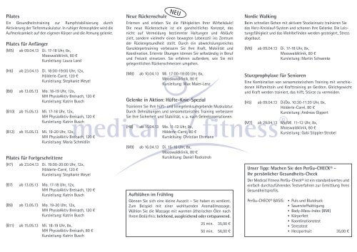 Gesundheitsangebote 2. Quartal 2013 - Gesundheitsresort Freiburg