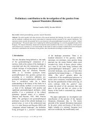 Preliminary contribution to the investigation of the ... - geomorfo.ro