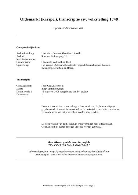 volkstelling 1748 - Geneaknowhow.net