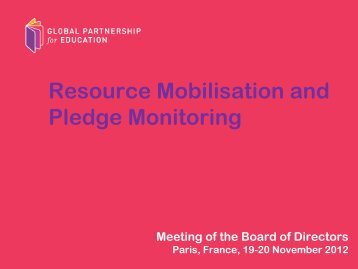 Resource Mobilization and Pledge Monitoring - Global Partnership ...