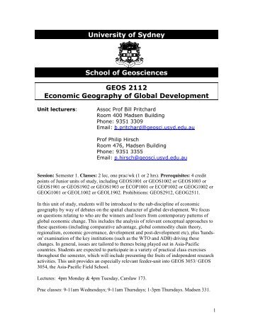 Unit outline_GEOS2112 - School of Geosciences - University of ...