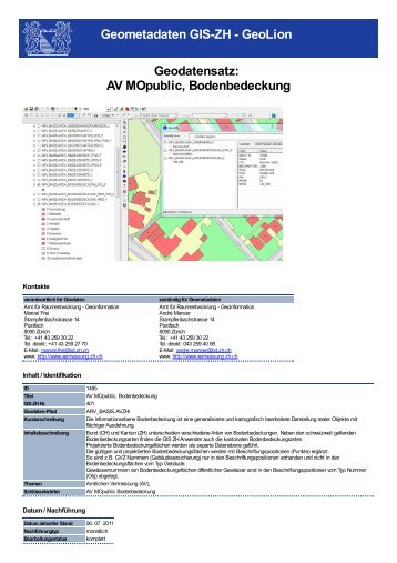 AV MOpublic, Bodenbedeckung - GIS-ZH - Kanton Zürich