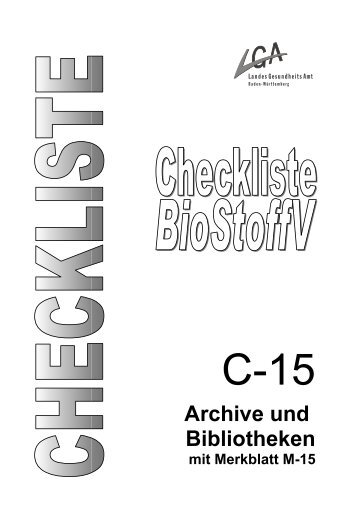 Checkliste C-15 für Archive und Bibliotheken