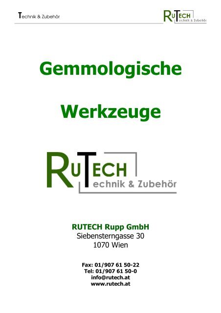 Gemmologische Werkzeuge