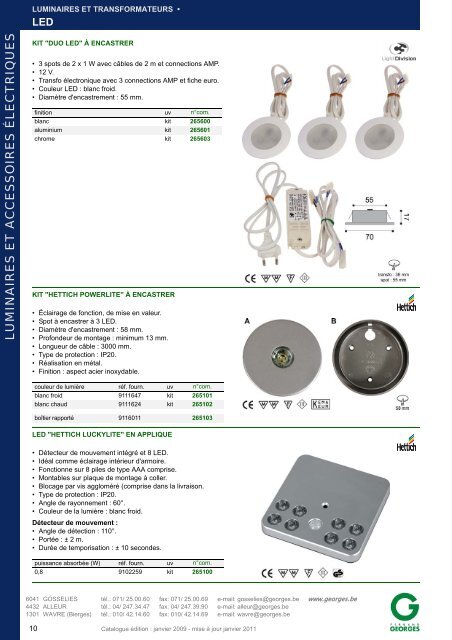 LUMINAIRES ET ACCESSOIRES ÉLECTRIQUES