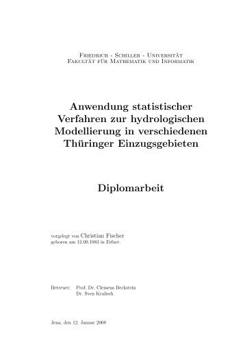 Anwendung statistischer Verfahren zur hydrologischen - Friedrich ...