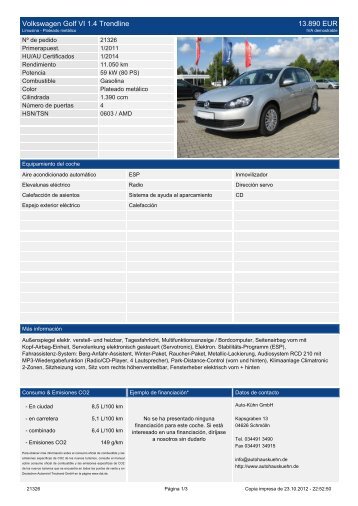 Volkswagen Golf VI 1.4 Trendline 13.690 EUR - Auto Kühn GmbH